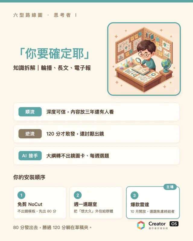 思考者 I 的路線卡：你要確定耶